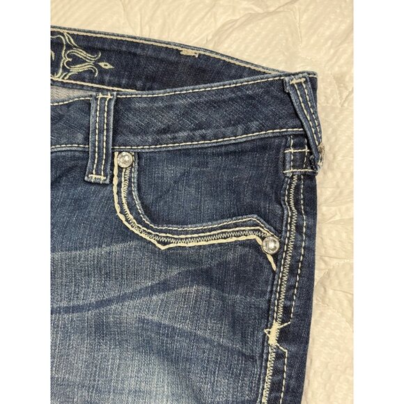 Ariat Womens Ruby Denim Jeans 34R US 18 Bootcut Mid-Rise Western Style Cotton Bl - Picture 10 of 16